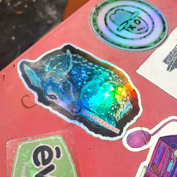 Iridescent Galaxy Fawn Sticker